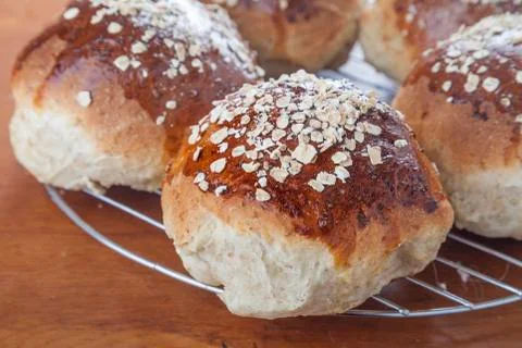 Oatmeal molasses bread Stock Photos