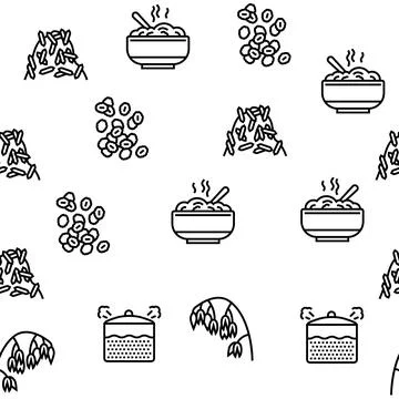 Oatmeal Nutrition Vector Seamless Pattern Illustrazione stock