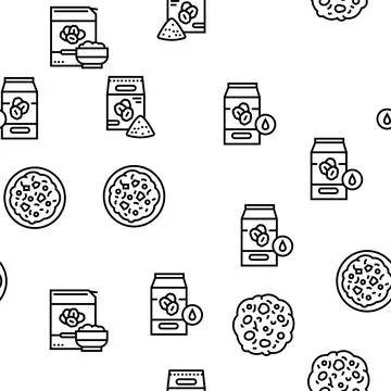 Oatmeal Nutrition Vector Seamless Pattern Illustrazione stock