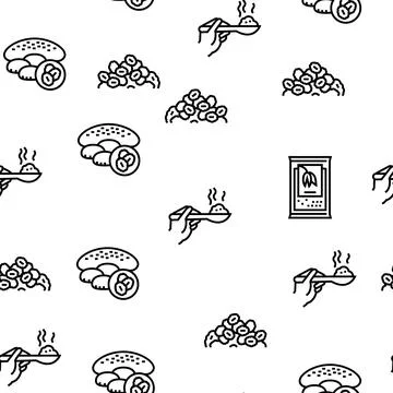 Oatmeal Nutrition Vector Seamless Pattern Illustrazione stock
