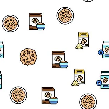 Oatmeal Nutrition Vector Seamless Pattern Illustrazione stock