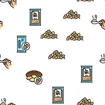 Oatmeal Nutrition Vector Seamless Pattern Illustrazione stock
