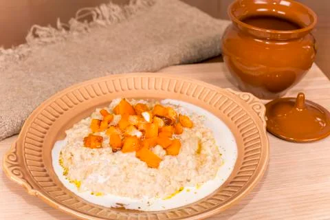 Oatmeal with pumpkin Stock Photos