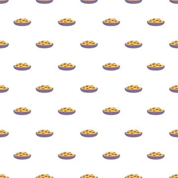 Oatmeal raisin cookie pattern on white background Stock Illustration