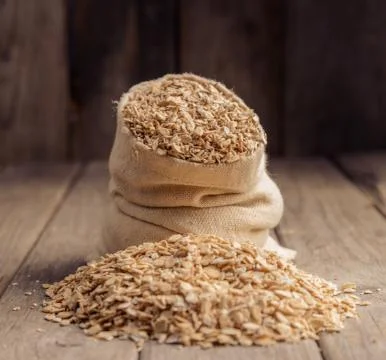 Oatmeal in a sack Stock Photos