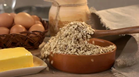 Oatmeal Slowmotion Video stock 62365689