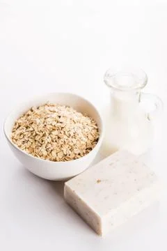 Oatmeal soap Stock Photos