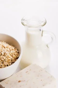 Oatmeal soap Stock Photos