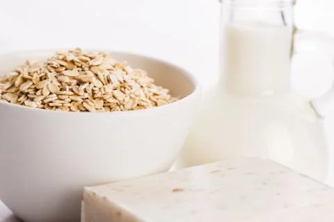 Oatmeal soap Stock Photos