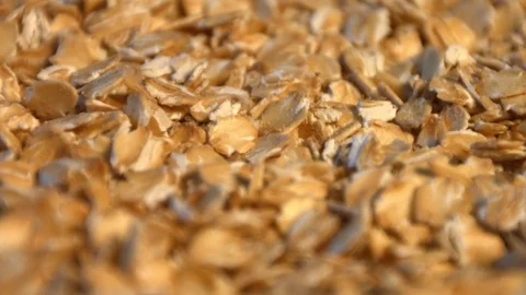Oatmeal. Vertical pan. Close-up. Stockbeeldmateriaal 70045769