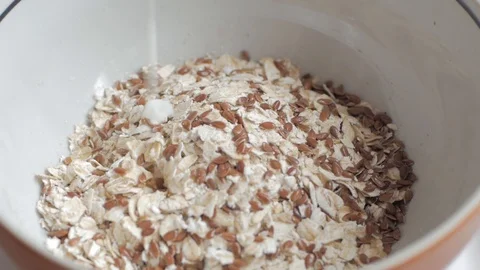 Oatmeal with yogurt Stock Footage 90627967