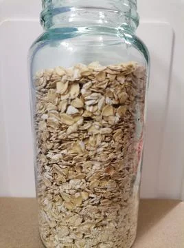 Oatmel in a jar Stock Photos