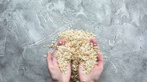 Oats and nuts stop motion animation Stock Footage 61640863