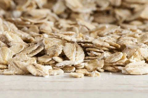 Oats flakes close up Stock Photos