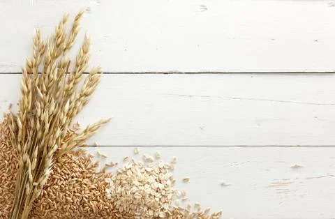 Oats with grains Stock Photos