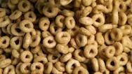 Oats Loop Cereal Falls Slow Motion Stock Footage