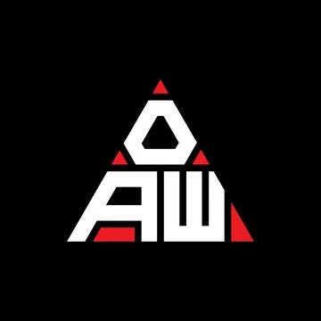 OAW triangle letter logo design with triangle shape. OAW triangle logo desi.. Stock Illustration