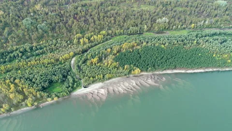 Ob River from a height. Stock Footage 164990870