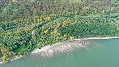 Ob River from a height. Stock Footage 164991761