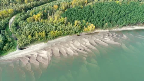 Ob River from a height. Stock Footage 164991889