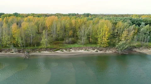 Ob River from a height. Stock Footage 164994069