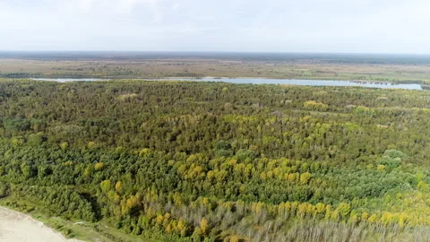 Ob River from a height. Stock Footage 164998250