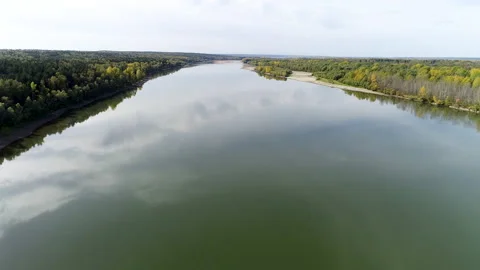 Ob River from a height. Stock Footage 164999005