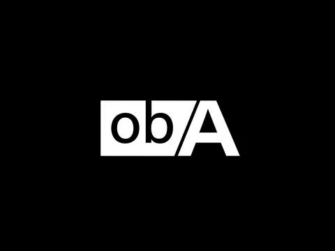 OBA Logo and Graphics design vector art, Icons isolated on black background Illustrazione stock