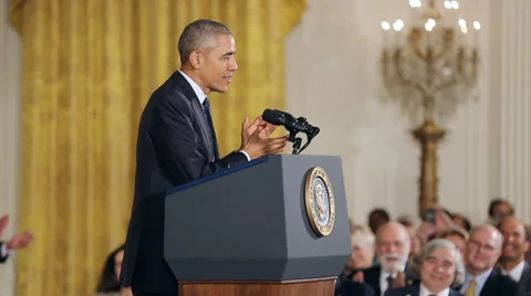 Obama Clapping 4x Slow Motion Video stock 63475240