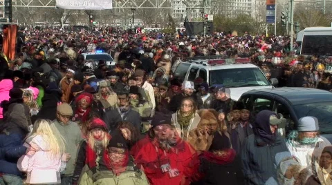 Obama Inauguration Crowds Timelapse 스톡 동영상 533984