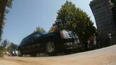 Obama motorcade Video stock 11130957