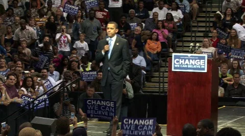 Obama Vicotry Video stock 134588