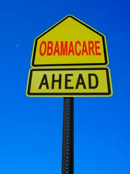 Obamacare ahead conceptual post Stock Photos