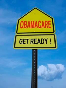 Obamacare get ready conceptual post Stock Illustration