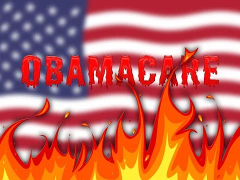Obamacare Repeal Or Replace American Healthcare Reform - 2d Illustration イラスト素材
