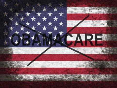 Obamacare Repeal Or Replace American Healthcare Reform - 2d Illustration Stock Illustration