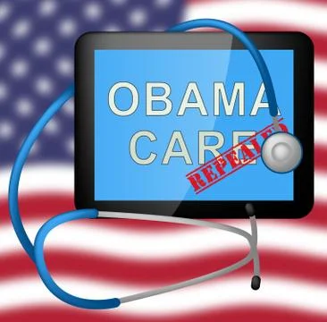 Obamacare Repeal Or Replace American Healthcare Act Reform - 3d Illustration Stock Illustration