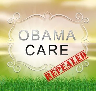 Obamacare Repeal Or Replace American Healthcare Reform - 2d Illustration Stock Illustration