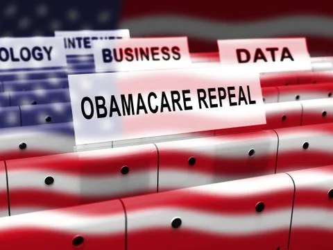 Obamacare Repeal Or Replace American Healthcare Reform - 3d Illustration イラスト素材