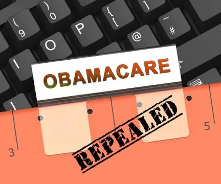 Obamacare Repeal Or Replace American Health Care Reform - 3d Illustration Stock Illustration
