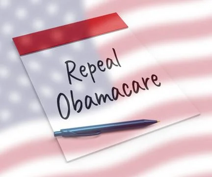 Obamacare Repeal Or Replace American Healthcare Reform - 3d Illustration Stock Illustration