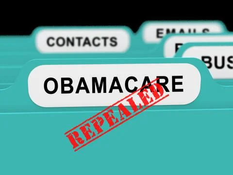 Obamacare Repeal Or Replace American Health Care Reform - 3d Illustration Stock Illustration
