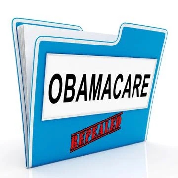 Obamacare Repeal Or Replace American Health Care Reform - 3d Illustration Stock Illustration