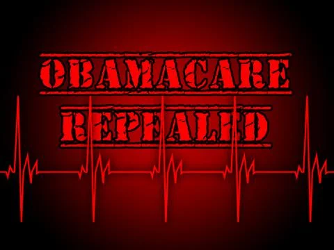 Obamacare Repeal Or Replace American Healthcare Reform - 2d Illustration Stock Illustration