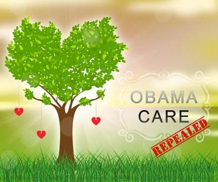 Obamacare Repeal Or Replace American Healthcare Reform - 2d Illustration Stock Illustration