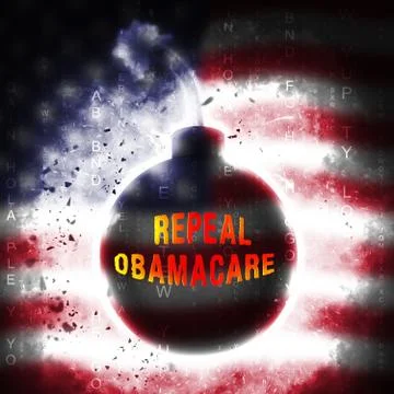 Obamacare Repeal Or Replace American Healthcare Reform - 3d Illustration Stock Illustration