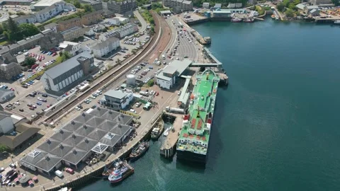 Oban in Scotland by drone Stock Footage 247434679