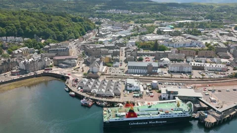 Oban in Scotland by drone Stock Footage 247434951