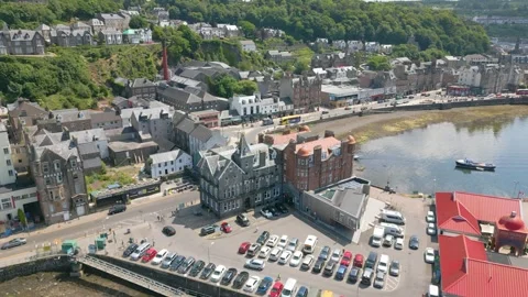 Oban in Scotland by drone Stock Footage 247435063