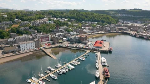 Oban in Scotland by drone Stock Footage 247435068